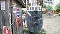 Old railroad block signal on display in "Juan's Garden."