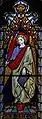Stained glass, with flaming sword as the attribute, St James' Church, Ewhurst Green