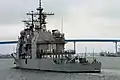 Stern of a Ticonderoga-class guided missile cruiser Mobile Bay