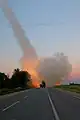 A rocket launcher sending off a missile from Zaporizhzhia Oblast, Ukraine (July 2022)