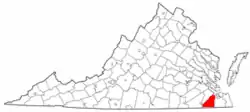 Location in the Commonwealth of Virginia.