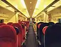 The interior of Standard Class aboard a Class 390 Pendolino.