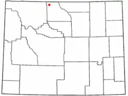 Location of Cowley, Wyoming