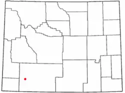 Location of Green River in the state of Wyoming
