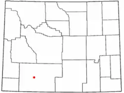 Location in Wyoming