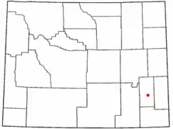 Location of Wheatland in the state of Wyoming