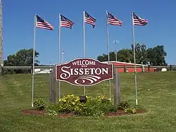 A "Welcome to Sisseton" sign