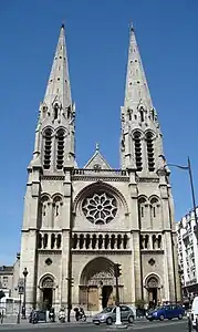 Church of Saint-Jean-Baptiste de Belleville in the neo-Gothic style by Jean-Baptiste Lassus (1854–59)