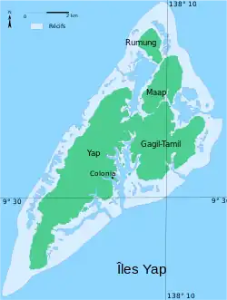 Map of Yap Islands