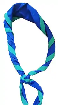 A double-colour neckerchief on use in Turkey