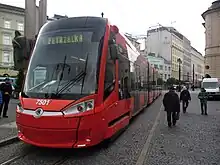 Škoda 30 T, one of the vehicles to be used on a fast tram track to Petržalka