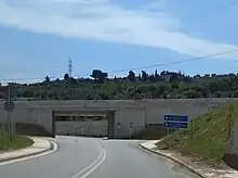 Rail overpass in Selianitika. Part of the new (under construction) Railway line Athens-Patras (April 2018)