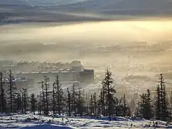 Winter fog over Bilibino