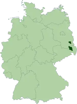 Sorbian language area in Germany