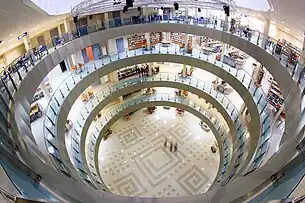 Inside of the library at Surgut State University