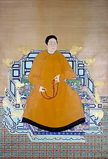 Official imperial portrait of Bumbutai, Empress Dowager Zhaosheng.