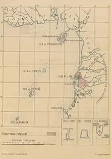 Spanish possessions in the Gulf of Guinea in 1897.