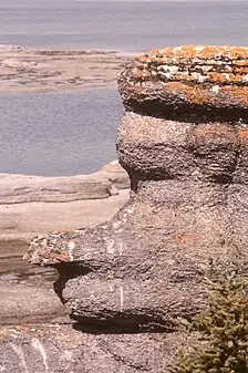 Monolith on Niapiskau Island, beach, Gulf of St. Lawrence