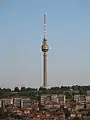 The Rousse TV Tower as seen from the city