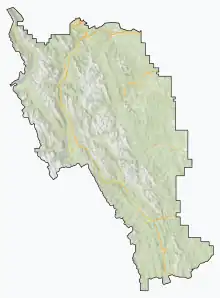 Map showing the location of Canmore Nordic Centre Provincial Park