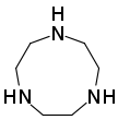 1,4,7-Triazacyclononane is a tridentate ligand, which is prepared without metal templating.