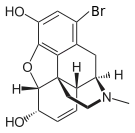 Chemical structure of 1-bromocodeine.