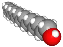 Space-filling model of 1-pentadecanol