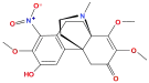 Chemical structure of 1-nitroaknadinine