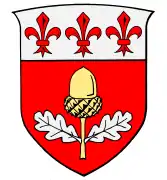 Acorn in the coat of arms of the du Quesne family