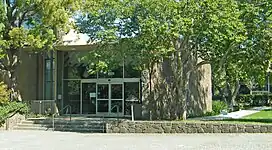 Entrance to Facebook's previous headquarters in the Stanford Research Park, Palo Alto, California