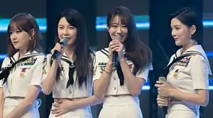 Nine Muses A in 2016  L–R: Keumjo, Hyemi, Gyeongree, and Sojin