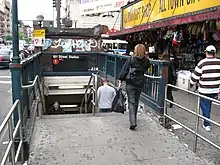 Stair providing entrance to the station from the street