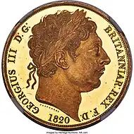 Gold coin showing a man's bust