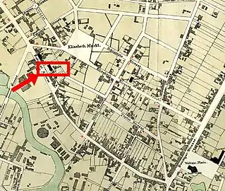 The school on an 1876 map