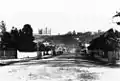 Main Street, Kangaroo Point, looking north across the Brisbane River to All Hallows' School, Duncan's Hill. The architect for the main building was Andrea Stombuco.