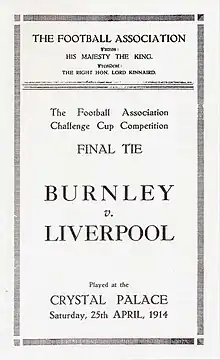 Programme of the 1914 FA Cup final