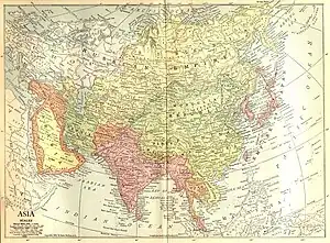 Rand McNally map of the Republic of China in 1914, after Mongolia declared its independence