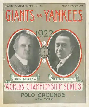 A program from the 1922 World Series.