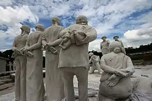 A sculpture in Meherpur showing the execution of Bengali intellectuals by the Pakistan Army