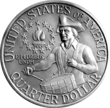 Reverse of bicentennial quarter, 1976