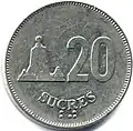 1988 twenty Sucres coin