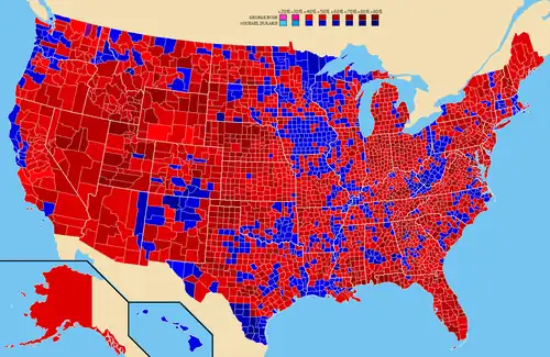 Election results by county.  George H.W. Bush   Michael Dukakis