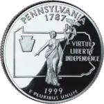 Pennsylvania quarter dollar coin