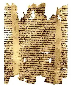 A portion of the second discovered copy of the Isaiah Scroll, 1QIsab.