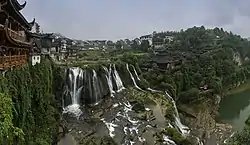 Panorama of Furong, a Tujia ancient town in Yongshun County