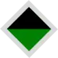 A two toned diamond organizational symbol