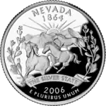 Nevada quarter dollar coin