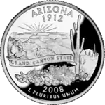 Arizona quarter dollar coin