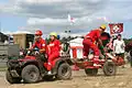 An all-terrain vehicle ambulance with a trailer operated by the Pol'and'Rock Festival's Medical Patrol