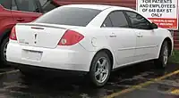 Pontiac G6 sedan (rear view; 2009)